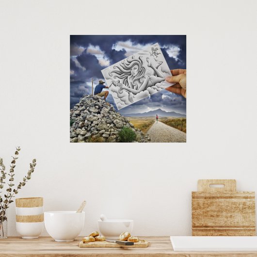 鉛筆Vsカメラ – 女神 ポスター (キッチン)