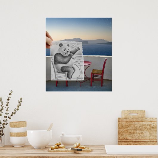 鉛筆vsカメラ – 孤独 ポスター (キッチン)