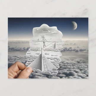 鉛筆Vsカメラ – 綱渡りウォーカー ポストカード