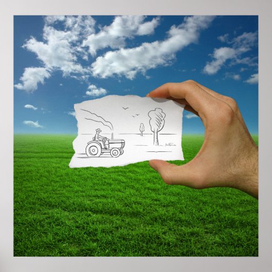 鉛筆Vsカメラ – 農家 ポスター (正面)