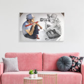 鉛筆Vsカメラ – 3D鏡 キャンバスプリント (インサイチュ (リビング))