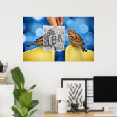 鉛筆Vsカメラ – Electro Bird ポスター (ホームオフィス)