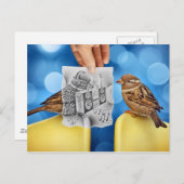 鉛筆Vsカメラ – Electro Bird ポストカード (正面/裏面)