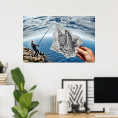 鉛筆Vsカメラ – Shark ポスター (ホームオフィス)