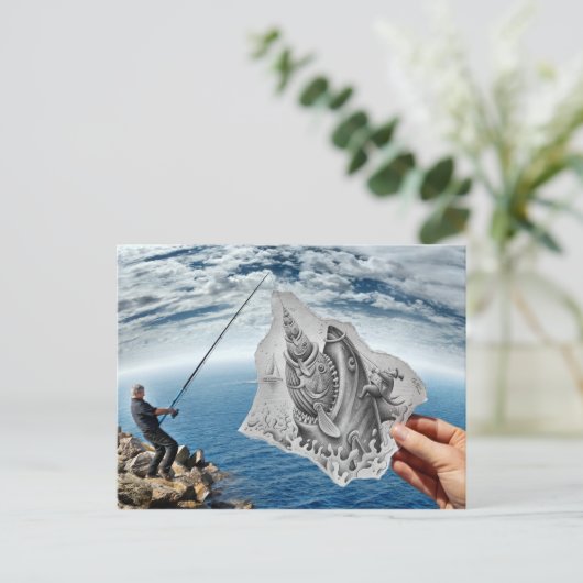 鉛筆Vsカメラ – Shark ポストカード (スタンド正面)