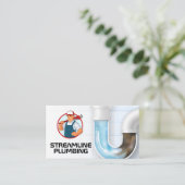 鉛管保持レンチ | 詰まったパイプ 名刺 (スタンド正面)