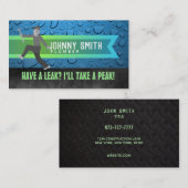 鉛管工のスローガンの名刺 名刺 (正面/裏面)