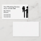 鉛管工のレンチのテーマ 名刺 (正面/裏面)