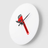 鉛管工のレンチ ラージ壁時計 (傾斜)