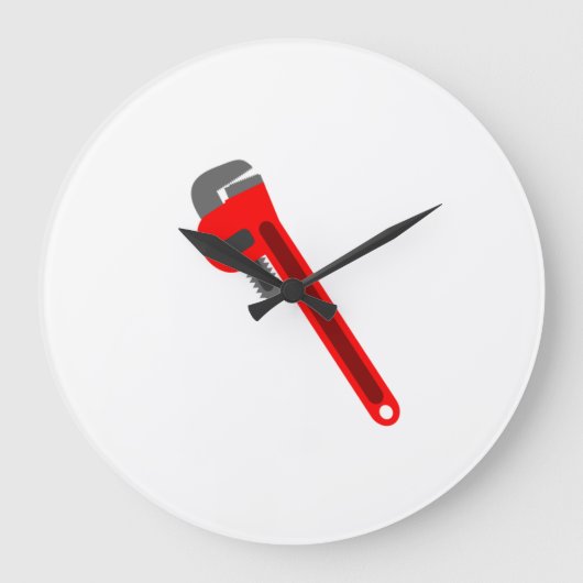 鉛管工のレンチ ラージ壁時計 (正面)