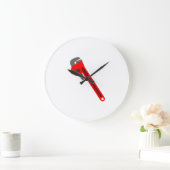 鉛管工のレンチ ラージ壁時計 (ホーム)