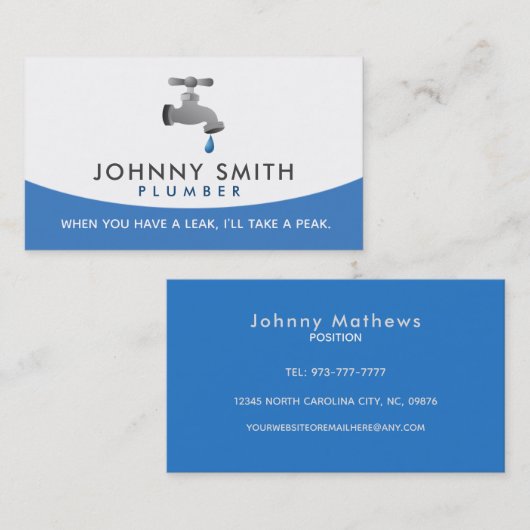 鉛管工の名刺 名刺 (正面/裏面)