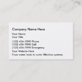 鉛管工の名刺 名刺 (裏面)