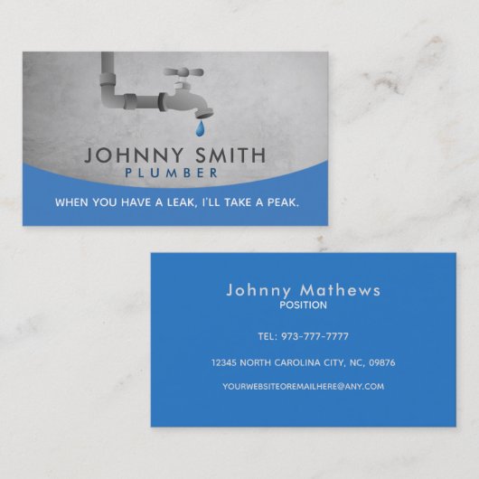 鉛管工の名刺 名刺 (正面/裏面)