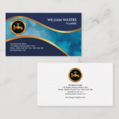 鉛管工の水波チャネルのフェイクな金ゴールドアイコン 名刺 (正面/裏面)