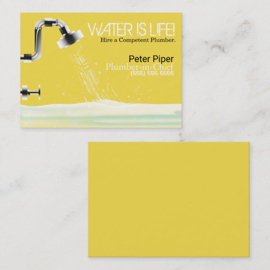 鉛管工の配管のサービス業カード 名刺 (正面/裏面)