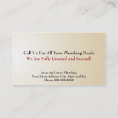 鉛管工の配管の名刺 名刺 (裏面)