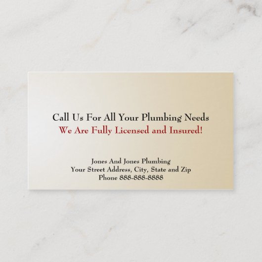 鉛管工の配管の名刺 名刺 (裏面)