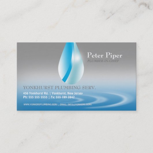 鉛管工の配管サービスしぶきの名刺 名刺 (正面)