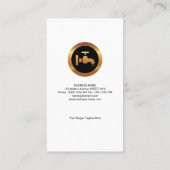 鉛管工の顕著な金ゴールドアイコン青海原木穀物 名刺 (裏面)