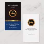 鉛管工の顕著な金ゴールドアイコン青海原木穀物 名刺 (正面/裏面)