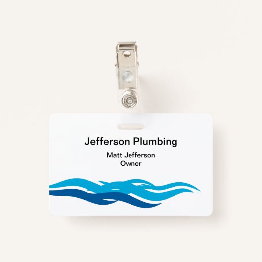 鉛管工ビジネスバッジ バッジ (裏面クリップ)