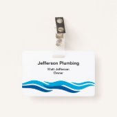 鉛管工ビジネスバッジ バッジ (正面クリップ)