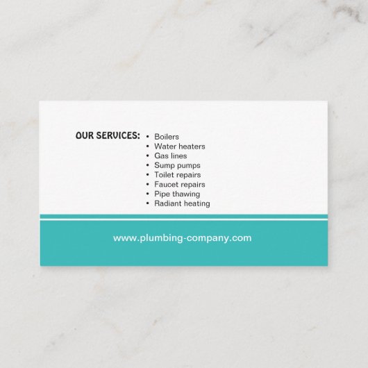 鉛管工及び便利屋のための名刺 名刺 (裏面)