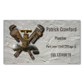 鉛管工水下水の排水エンジニアの技術者 マグネット名刺 (正面)