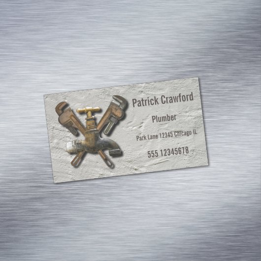 鉛管工水下水の排水エンジニアの技術者 マグネット名刺 (インサイチュ)