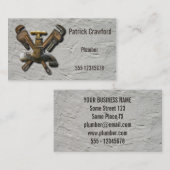 鉛管工水下水の排水エンジニアの技術者 名刺 (正面/裏面)