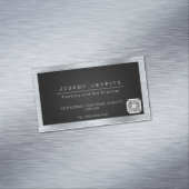 鉛黒色カーボン繊維及び銀金属p マグネット名刺 (インサイチュ)