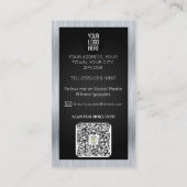 鉛黒色カーボン繊維及び銀金属p 名刺 (裏面)