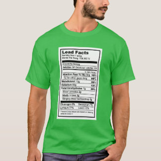 鉛"栄養のラベル情報" Tシャツ