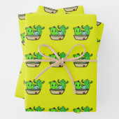 鉢付きサボテンの包装紙 ラッピングペーパーシート (インサイチュ)