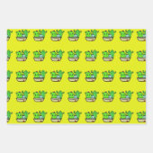 鉢付きサボテンの包装紙 ラッピングペーパーシート (正面3)