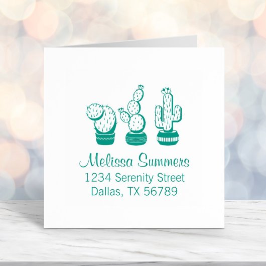 鉢付きサボテン – サボテン植物アドレス セルフインキングスタンプ