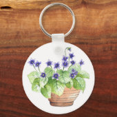 鉢付きスミレ キーホルダー (正面)
