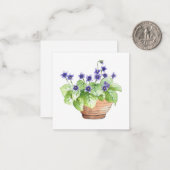 鉢付きスミレ ノートカード (正面/裏面インサイチュ)