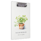 鉢付きハーブパセリーコリアンダー水彩植物学 クリップボード (右)