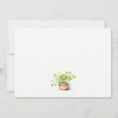 鉢付きハーブパセリーコリアンダー水彩植物学 ノートカード (裏面)