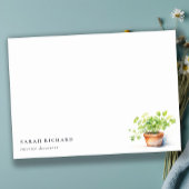 鉢付きハーブパセリーコリアンダー水彩植物学 ノートカード