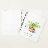 鉢付きハーブパセリーコリアンダー水彩植物学 プランナー手帳 (ディスプレー)