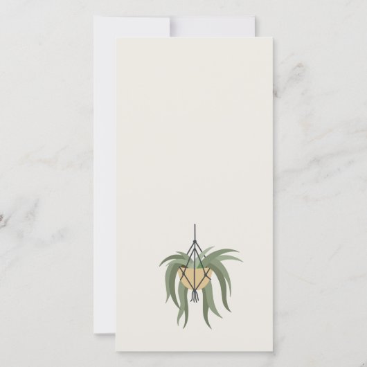 鉢付き葉多肉植物ベビーシャワー招待状 サンキューカード (裏面)