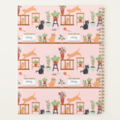 鉢植えと可愛いハッピーキャッツ プランナー手帳 (裏面)