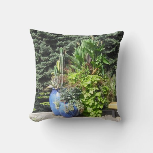 鉢植えなサボテンの枕 クッション (正面)