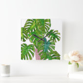 鉢植えなジャングルI スクエア壁時計 (ホーム)