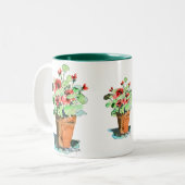 鉢植えなゼラニウムのマグ ツートーンマグカップ (正面左)