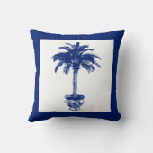 鉢植えなヤシの木-濃紺および白 クッション (裏面)