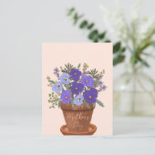 鉢植えのすみれ – お母さんの日 フラワーギフト ポストカード (スタンド正面)